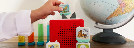 Child ready to listen to their Clever Tonies for educational screen free fun.