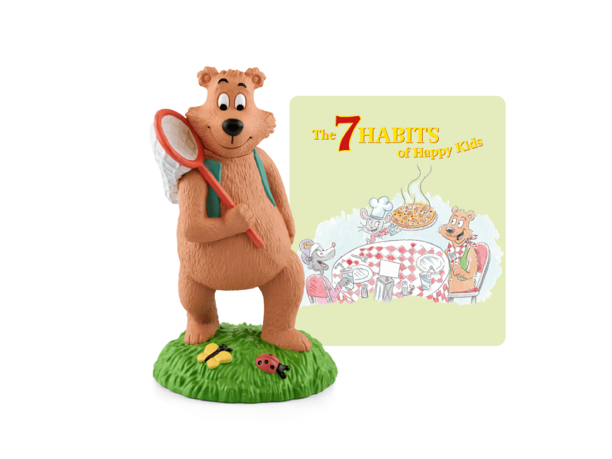 The 7 Habits of Happy Kids Tonie with a branded content card
