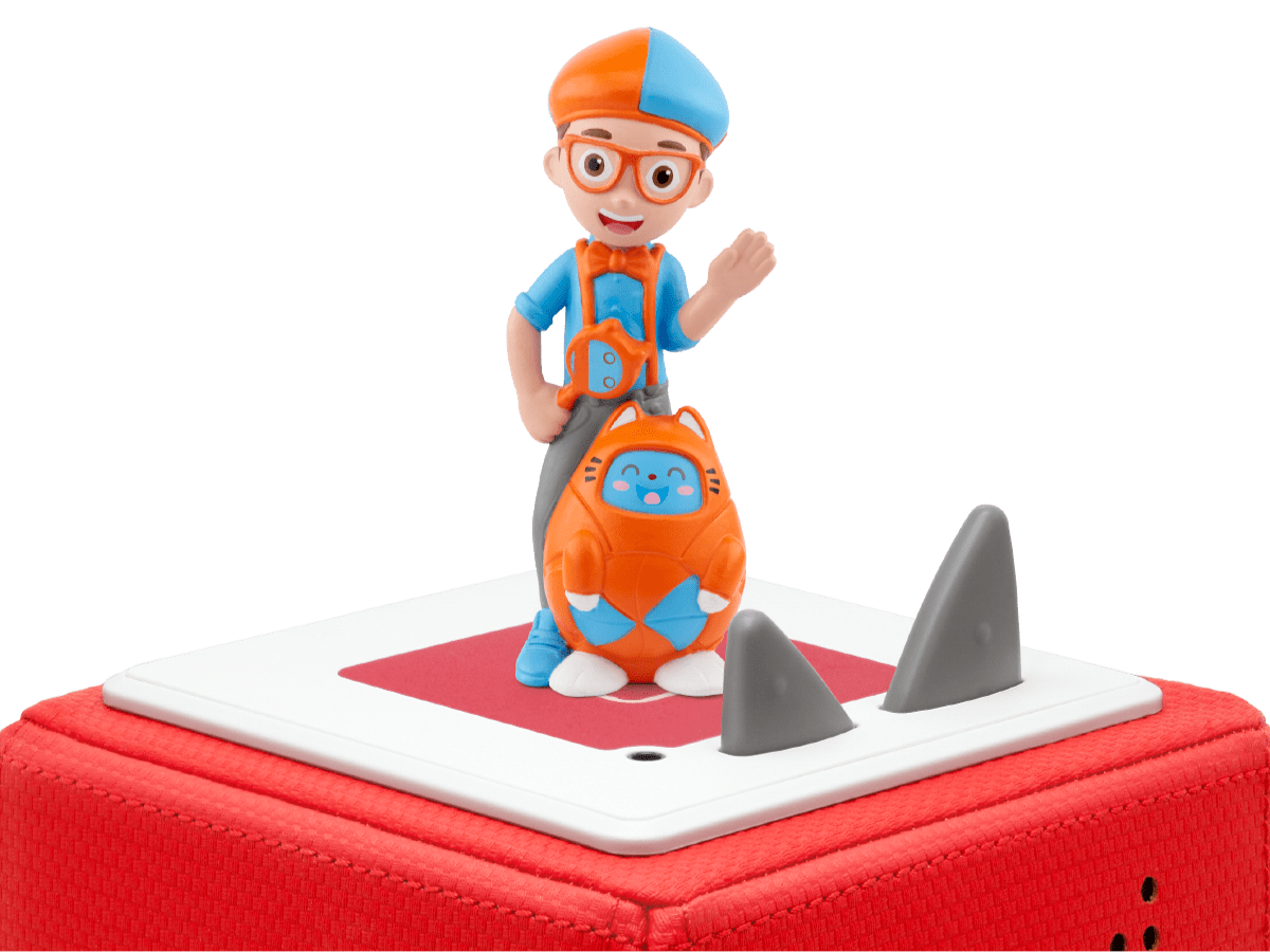 Blippi Tonie on a red Toniebox