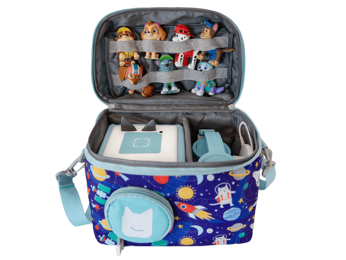 Blue Stargazing Listen & Go Bag packed with Toniebox, Headphones and Tonies