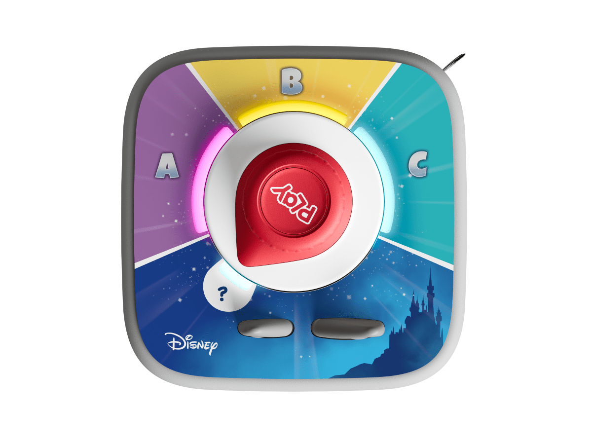 top view of disney tonieplay game disc on a toniebox 2