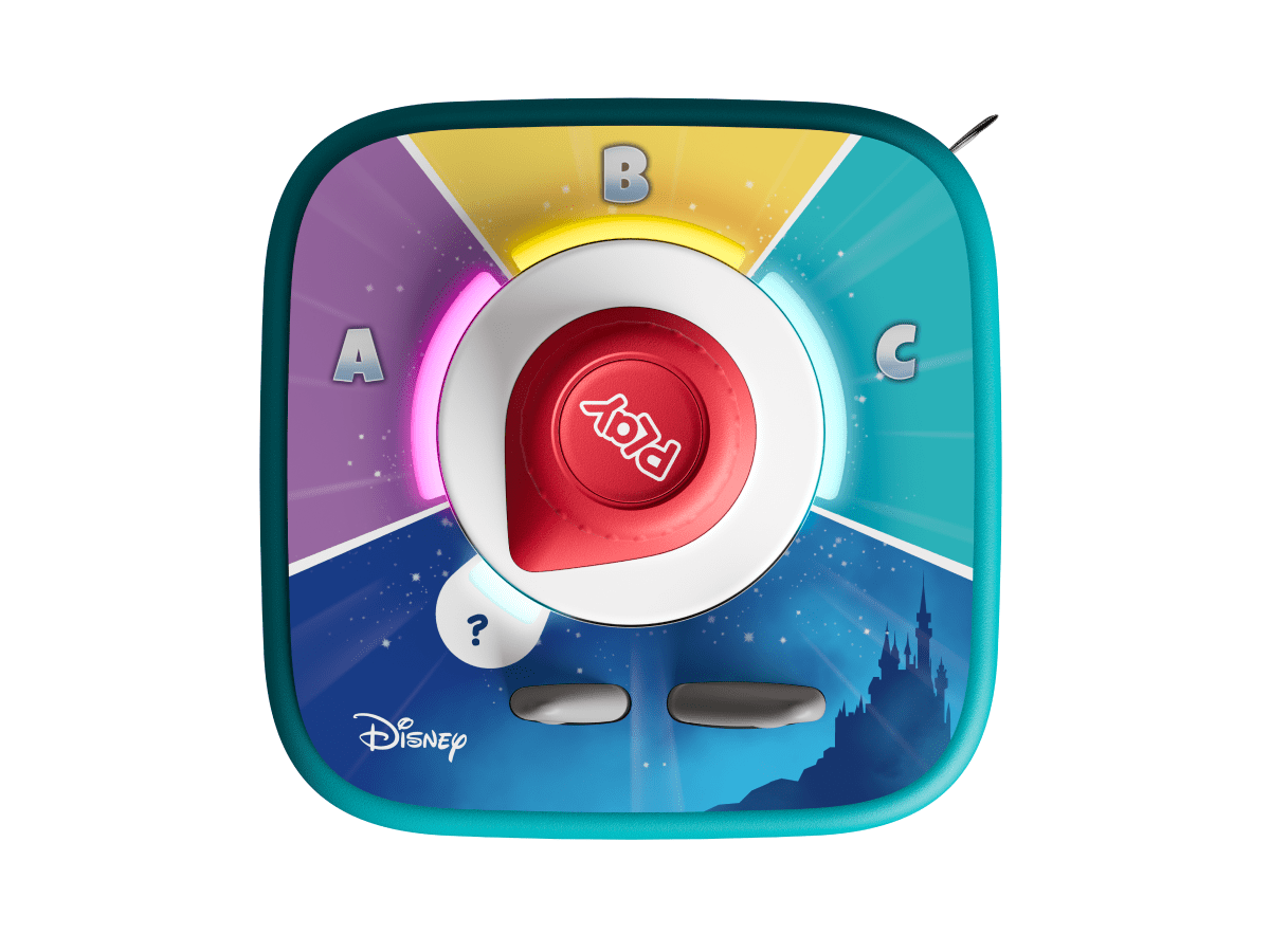 top view of disney tonieplay game disc on a toniebox 2