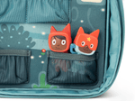 Tonies shown in the pocket of a Carrying Case Max for Tonies - Enchanted Forest
