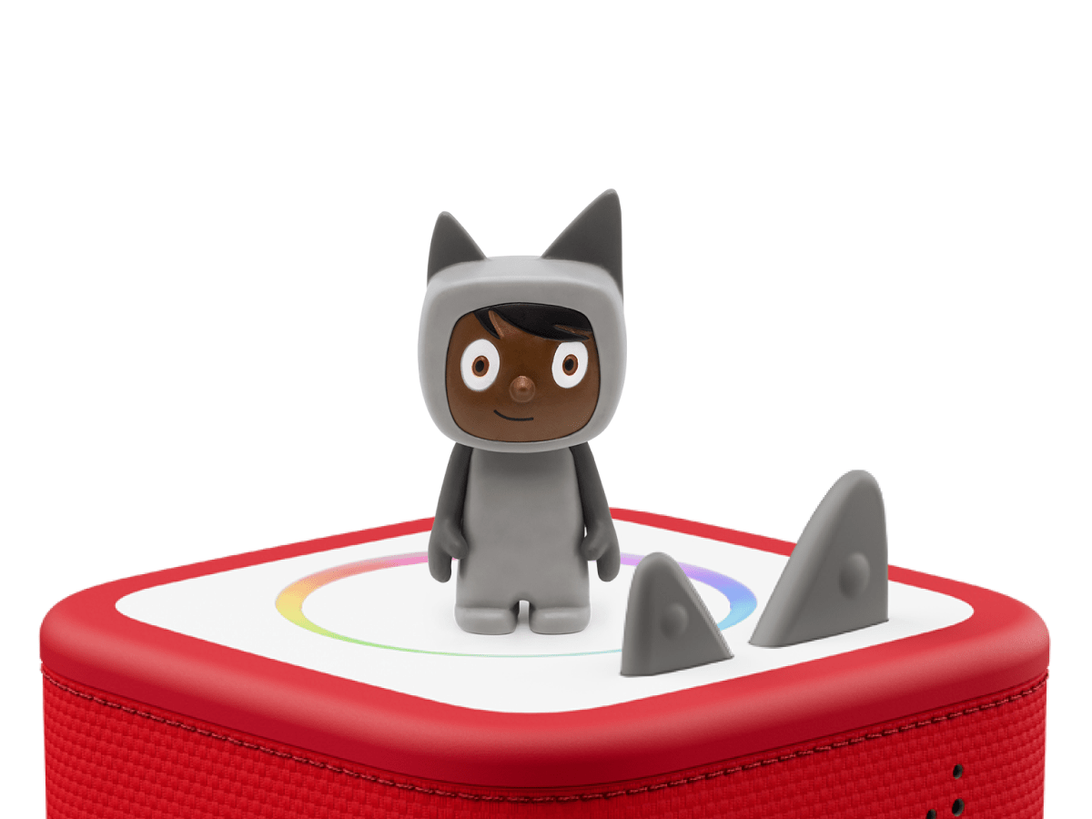 Gray with Dark Hue Creative-Tonie on a Red Toniebox