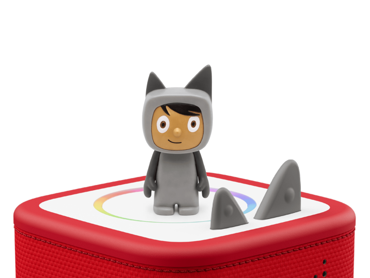 Gray with Medium Hue Creative-Tonie on a Red Toniebox