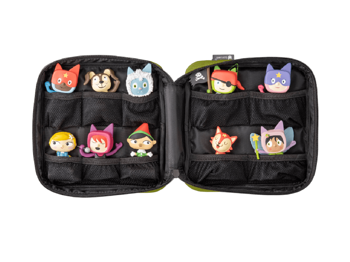 Interior of Green Carrying Case with Tonies