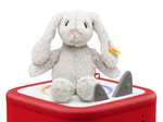 Hoppy rabbit on a red Toniebox 2 ready to play audio stories and songs