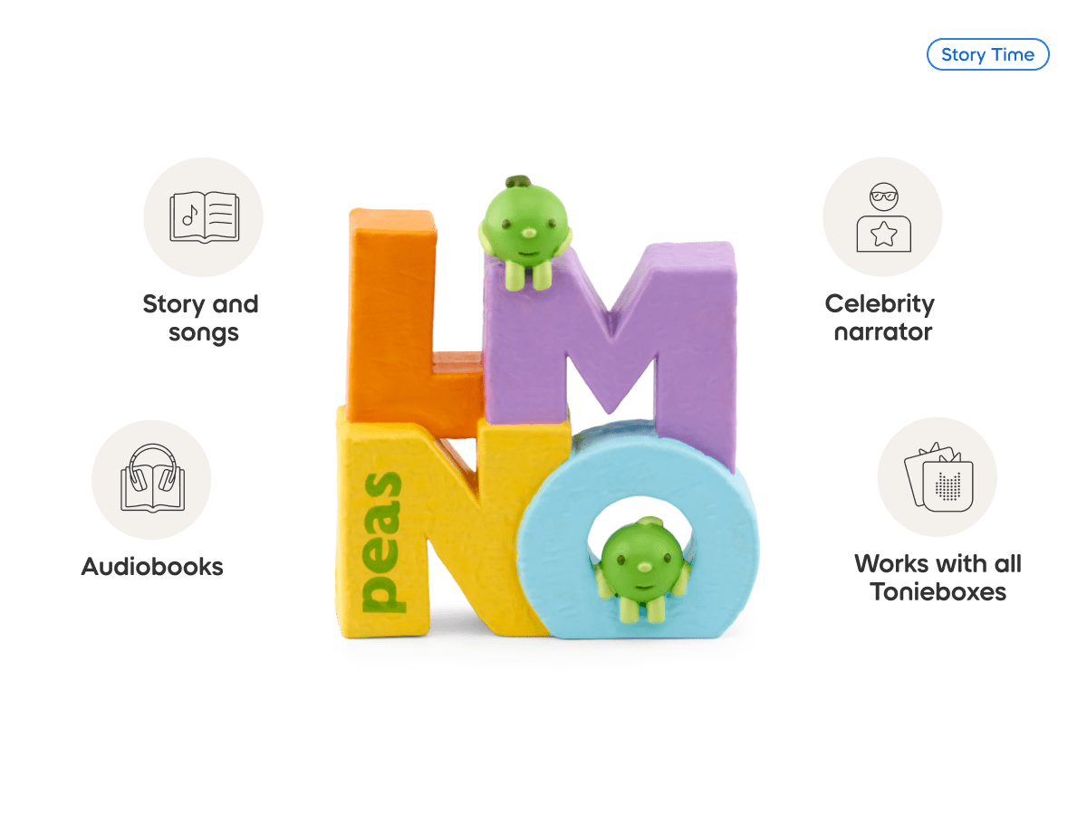 LMNO Peas Tonie audio figurine, inspiring audio journeys and imaginative play