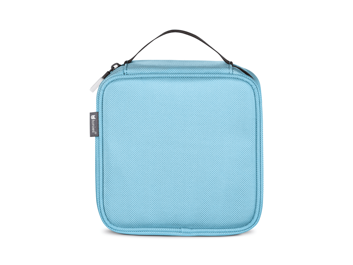 back view of tonies carrying case in blue