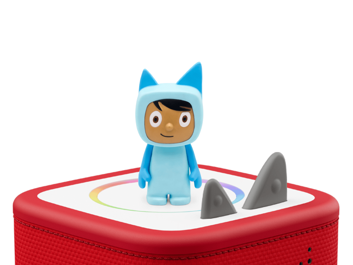 Light Blue with Medium Hue Creative-Tonie on a Red Toniebox