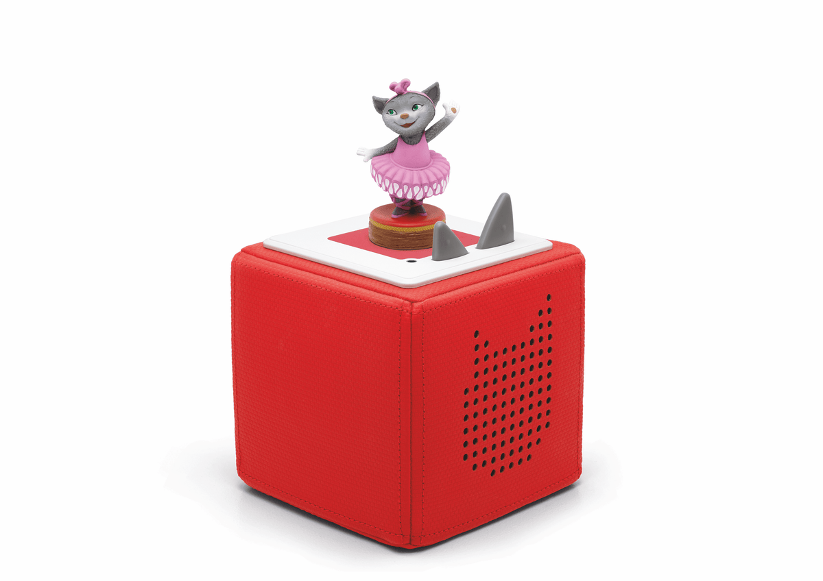 Full view of a Mia Tonie on a red Toniebox