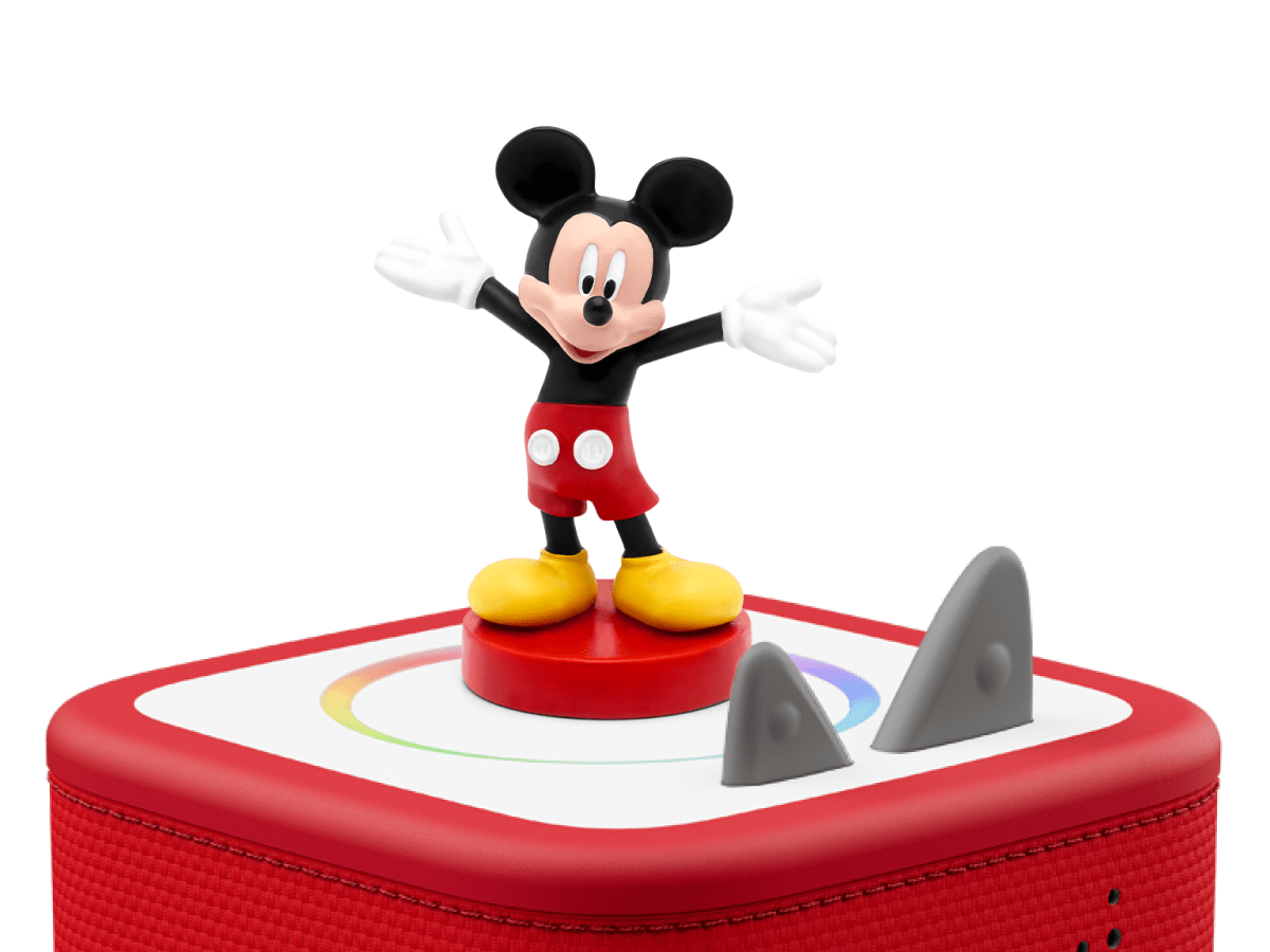 Disney Mickey Mouse Tonie on a Red Toniebox