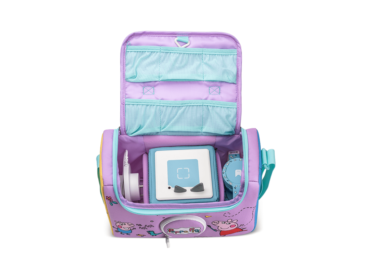 open view with toniebox inside of Listen & Play Bag - Peppa Pig