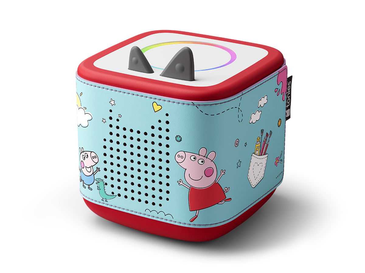 Peppa Pig Sleeve on a red Toniebox 2