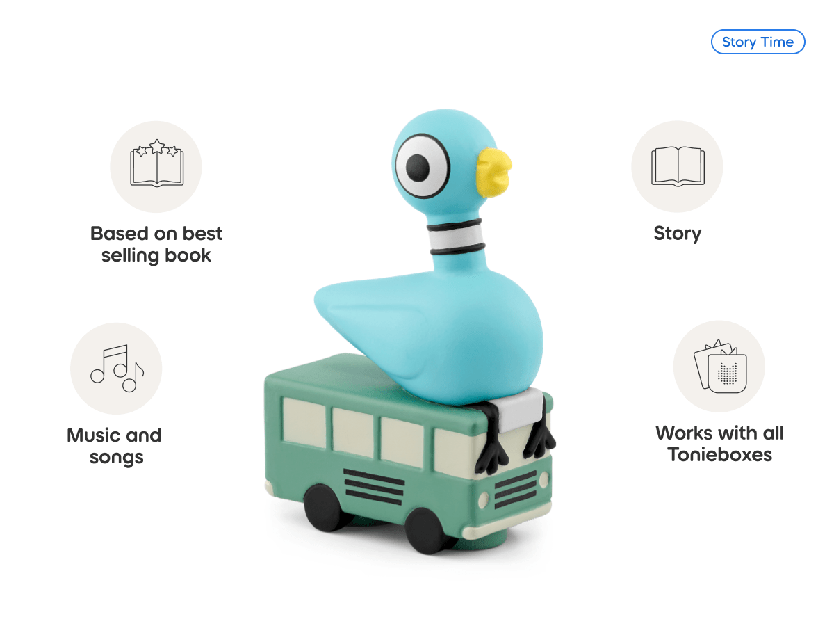Mo Willems' The Pigeon Series Tonie audio figurine, inspiring audio journeys and imaginative play