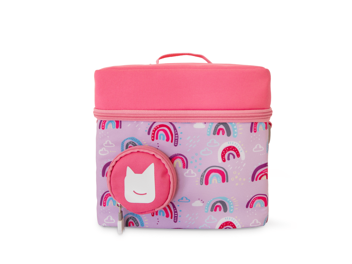 front view of the Listen & Go Bag - Pink Over The Rainbow