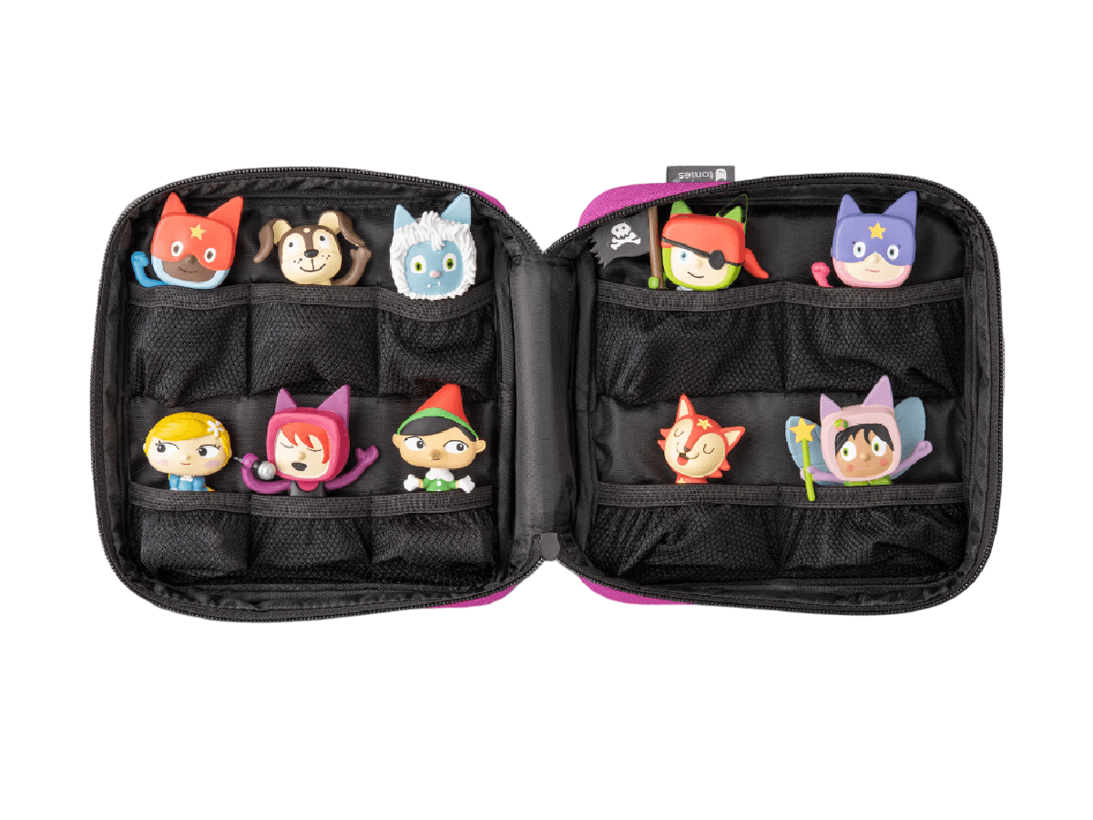 Interior of Purple Carrying Case with Tonies