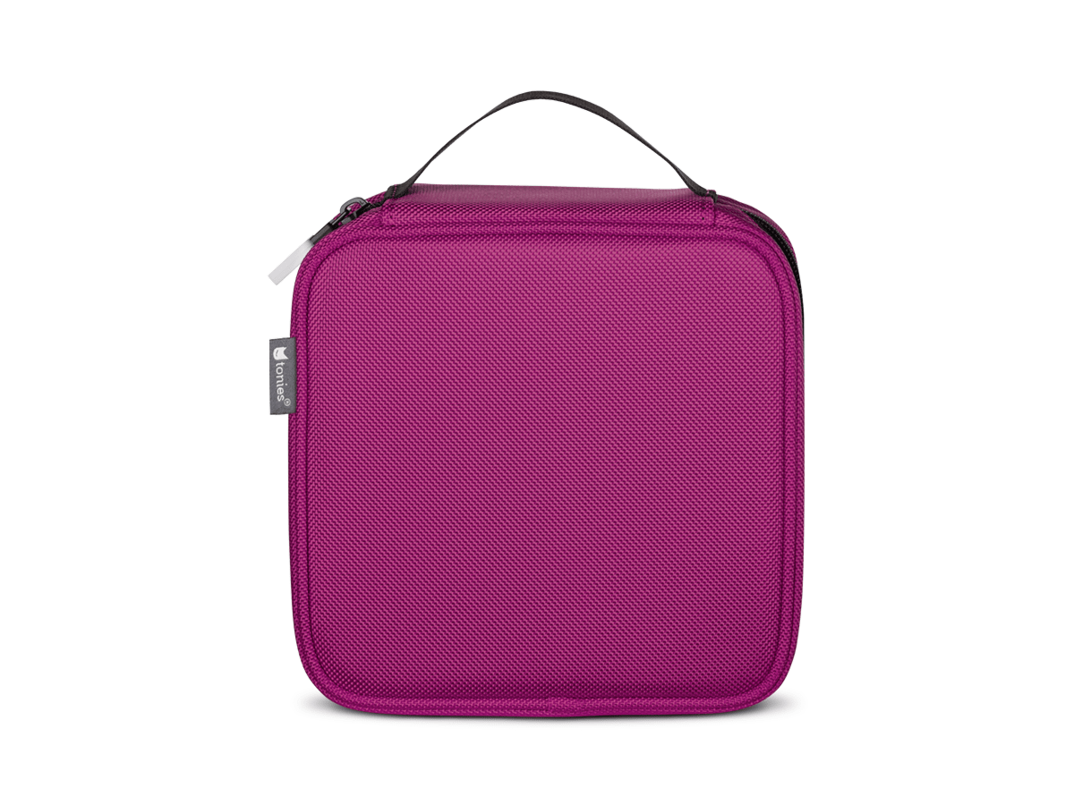 back view of tonies carrying case in purple