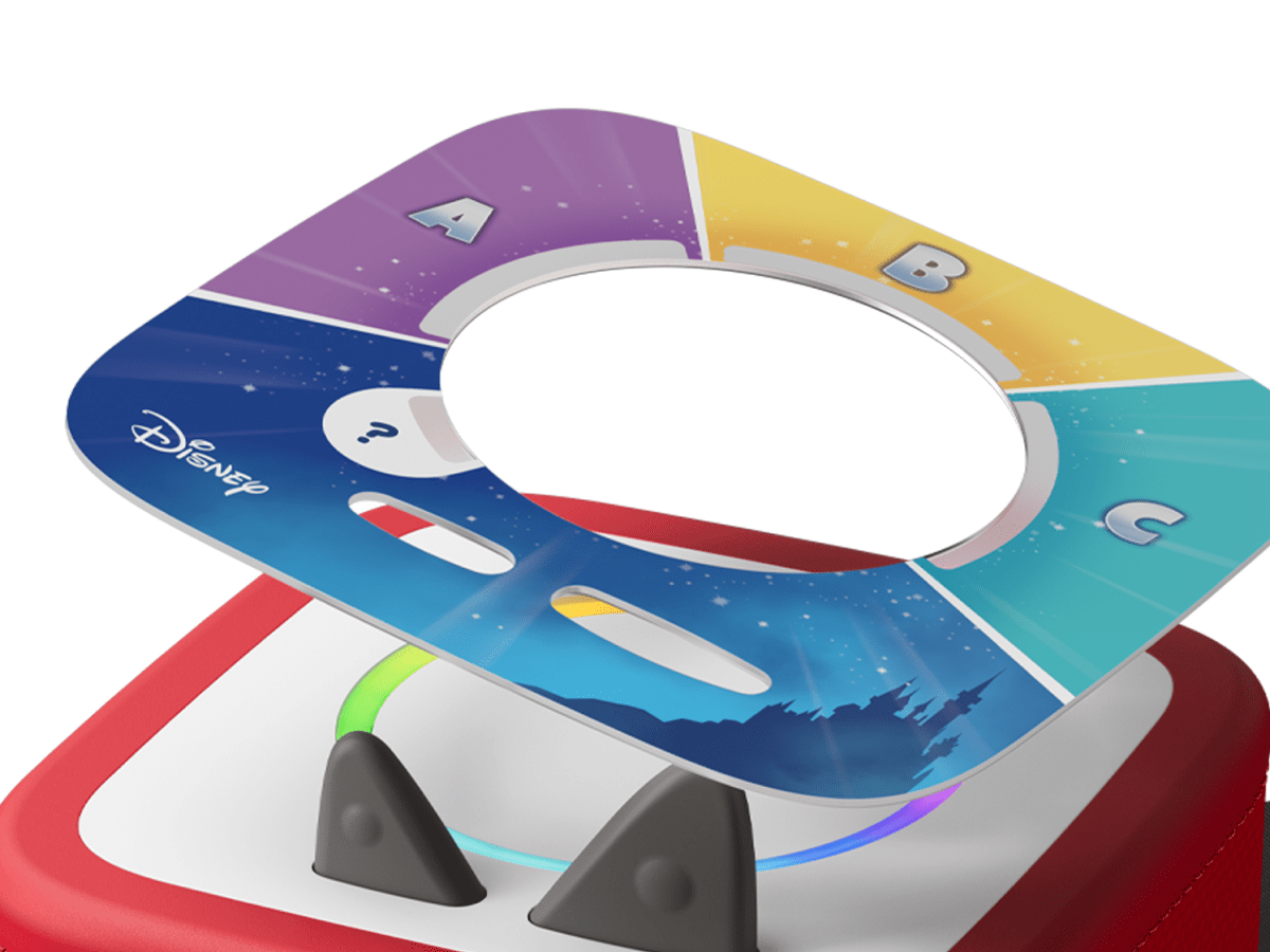 DIsney Quiz Kingdom on red Toniebox 2 an audio player for kids