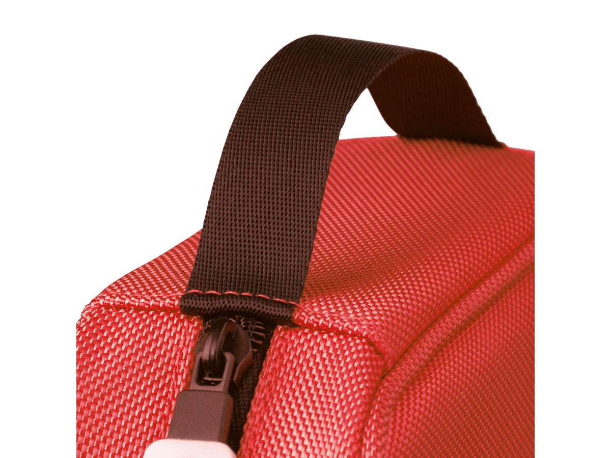 Red carrying case detail