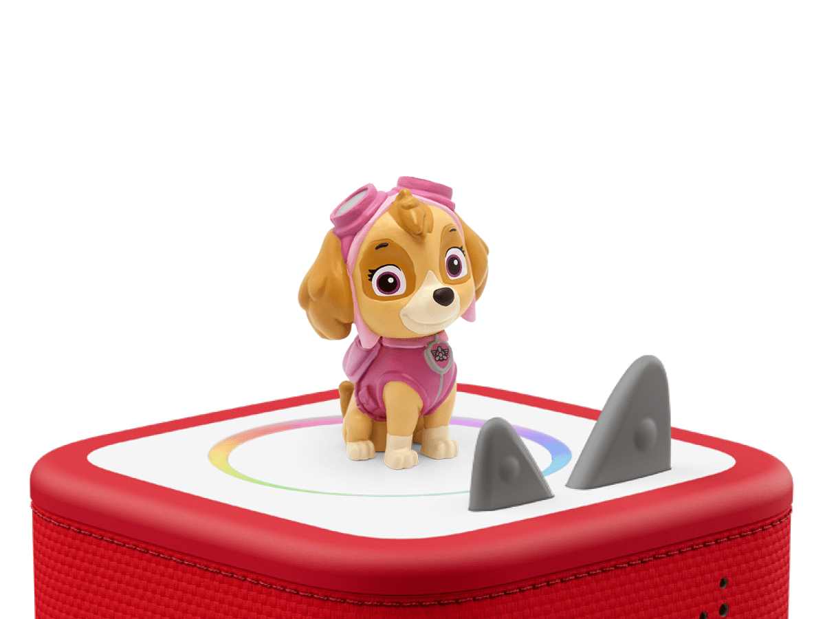 PAW Patrol Skye Tonie  on a red Toniebox 2 ready to play audio stories and songs