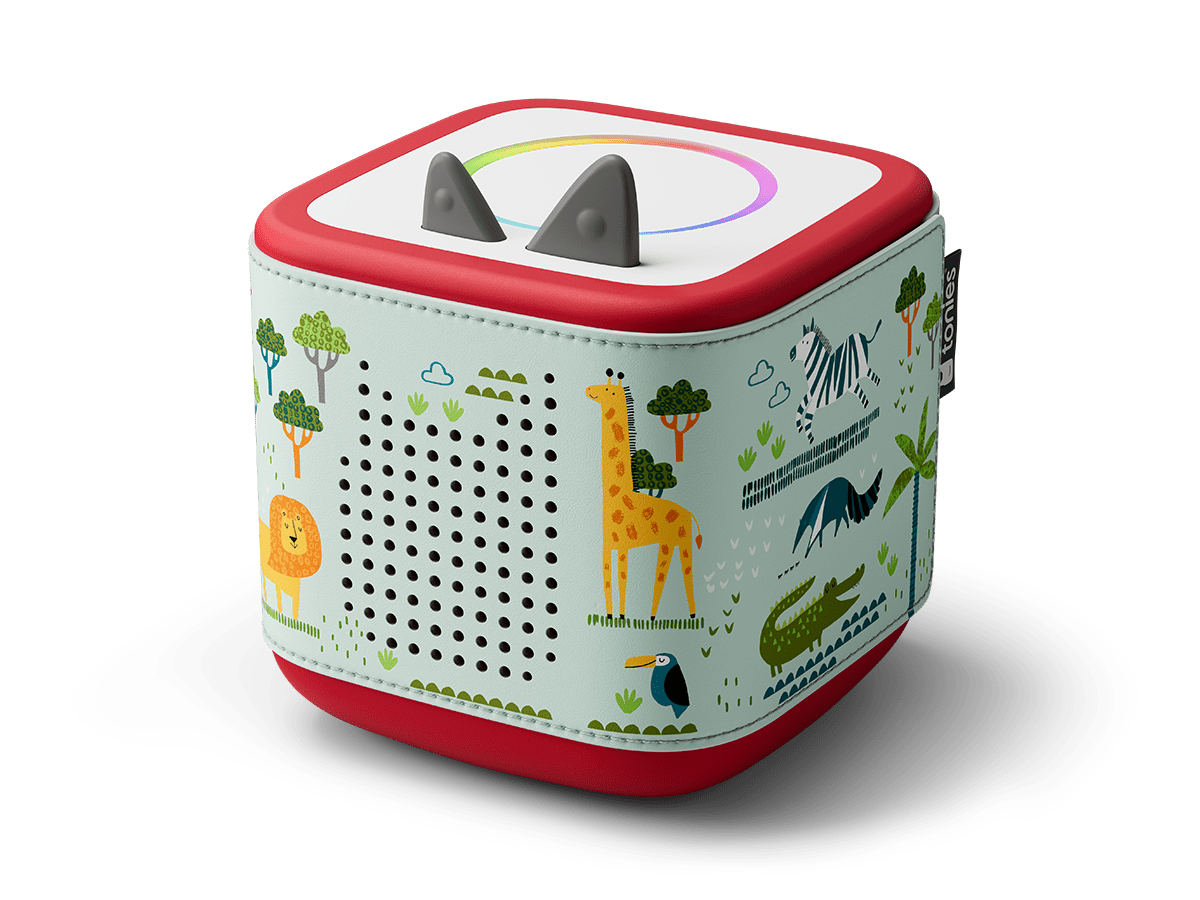 Side view of Toniebox 2 with jungle on it