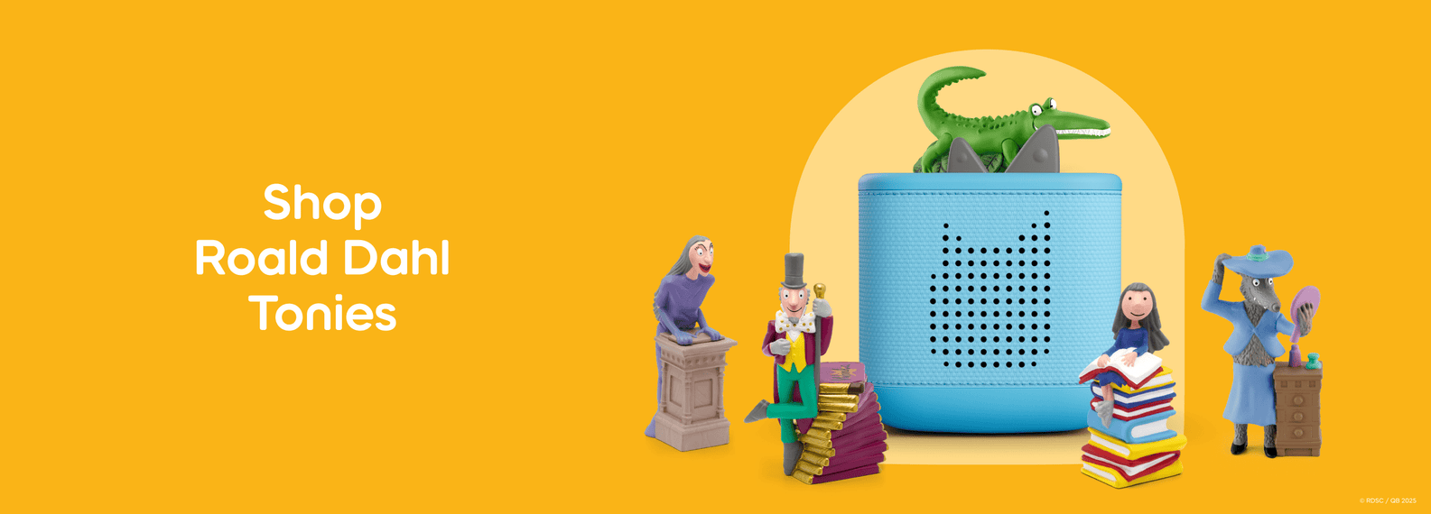 Roald Dahl Tonies with a blue Toniebox 2