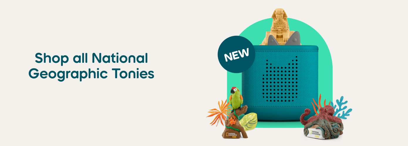 National Geographic for Kids Tonies with teal Toniebox 2