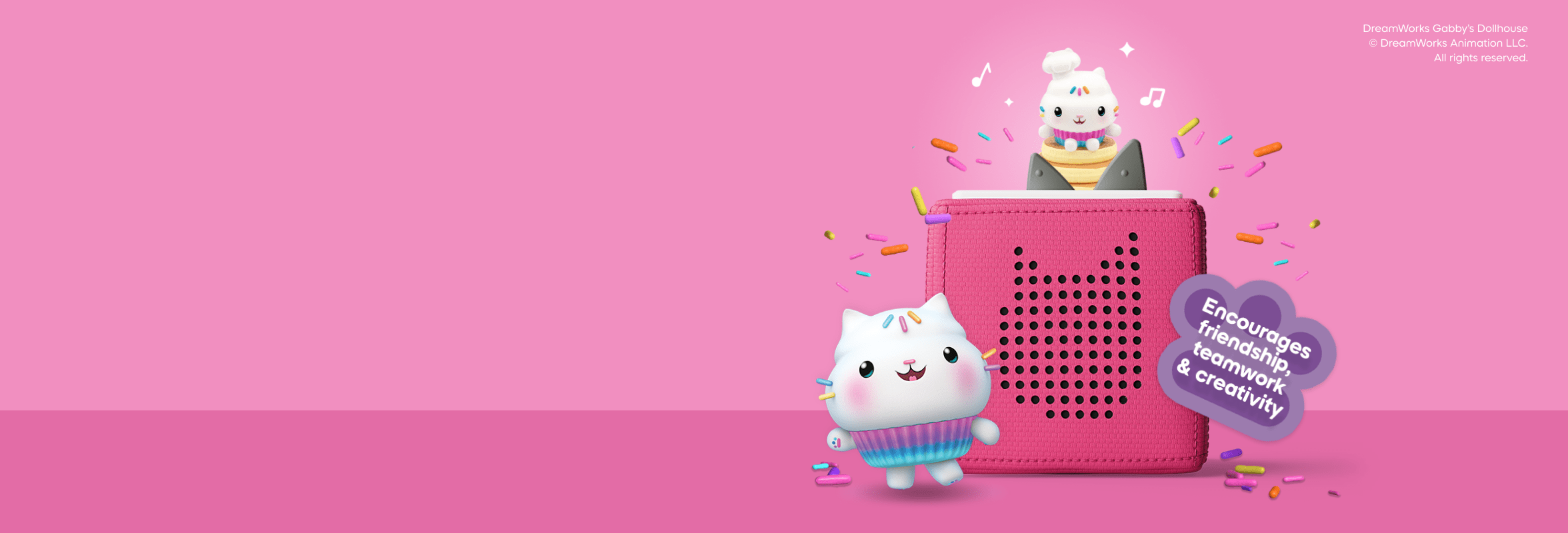Shop the Gabby's Dollhouse: Cakey Cat Tonie with a Toniebox encourages friendship, teamwork, and creativity!