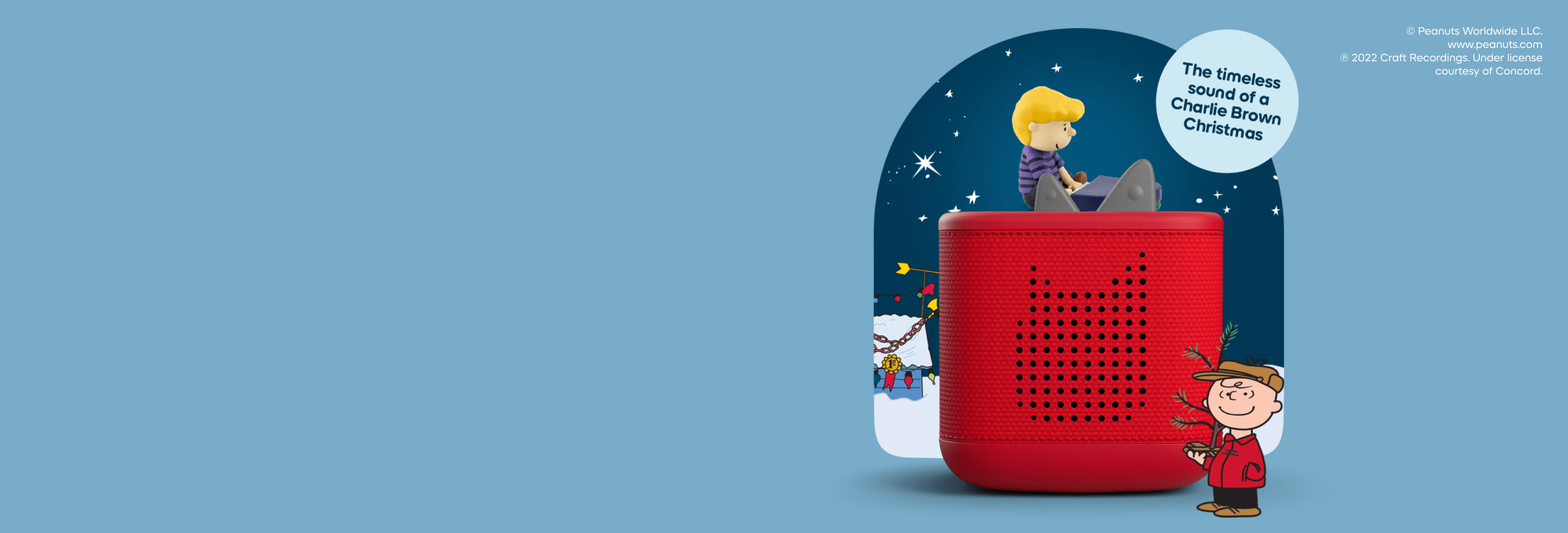 Peanuts A Charlie Brown Christmas Tonie on a red Toniebox 2