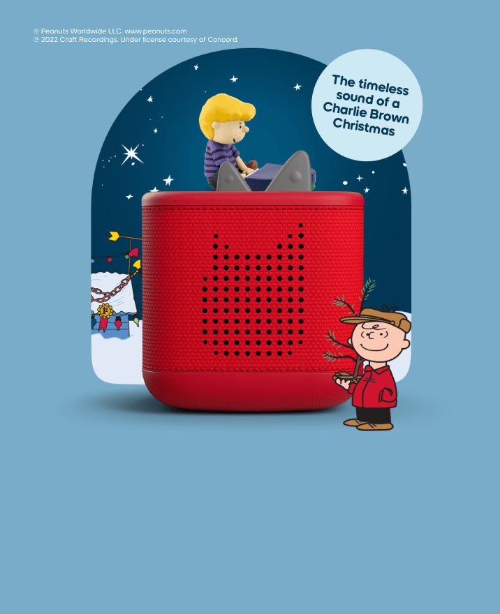 Peanuts A Charlie Brown Christmas Tonie with a red Toniebox 2