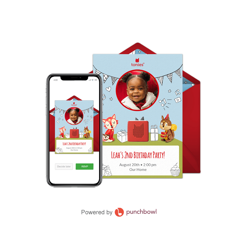 Create your own custom tonies® invitations for free!