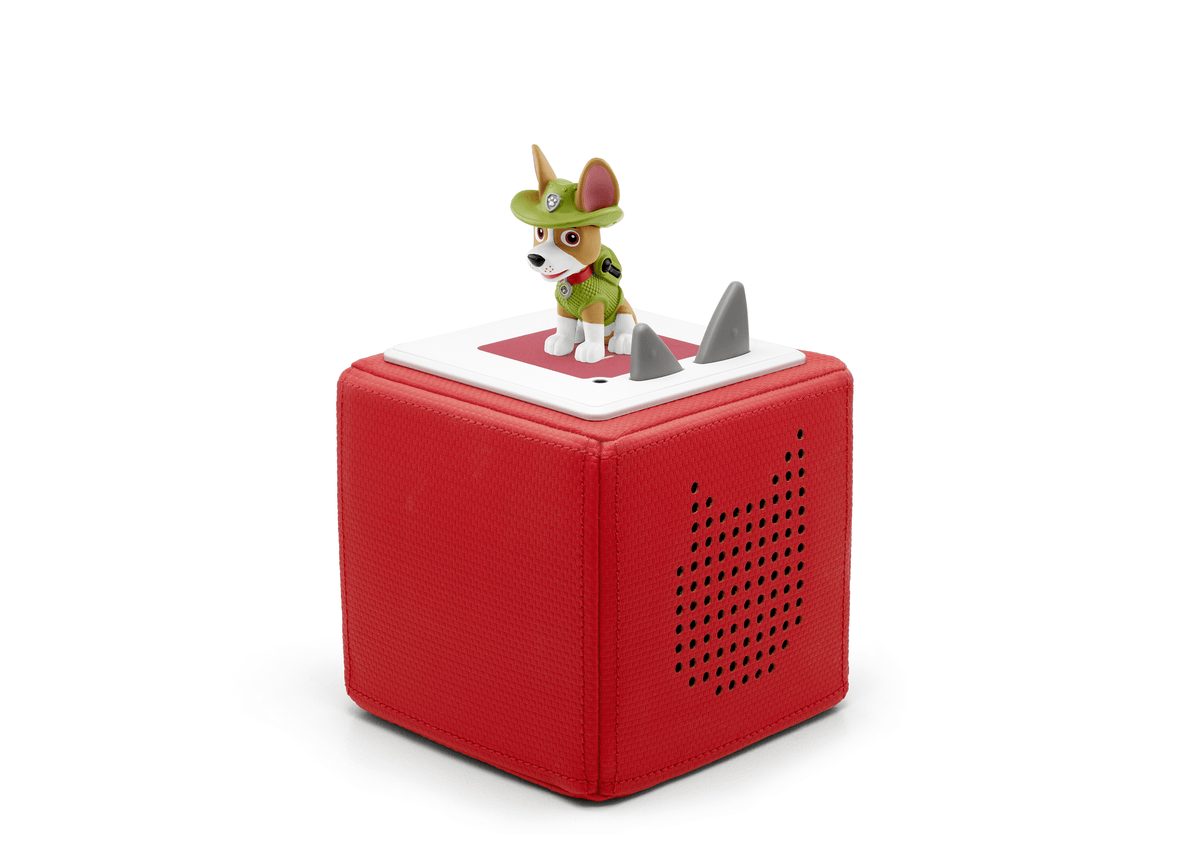 PAW Patrol: Tracker Tonie on a red Toniebox