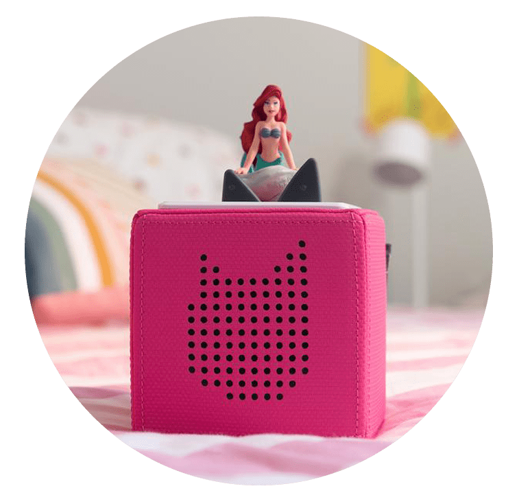 Pink Toniebox with Little Mermaid Tonie on top