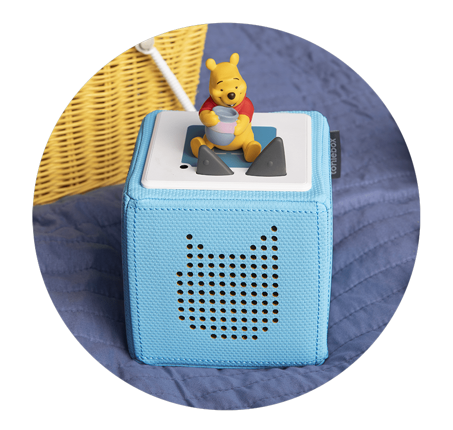 Winnie the Pooh Tonie on Blue Toniebox