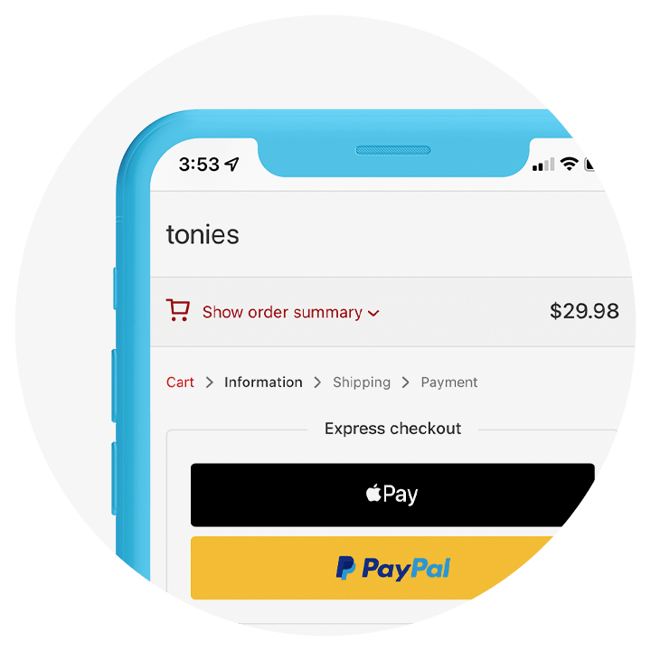 Shop easily on tonies.com with the teacher and military discount
