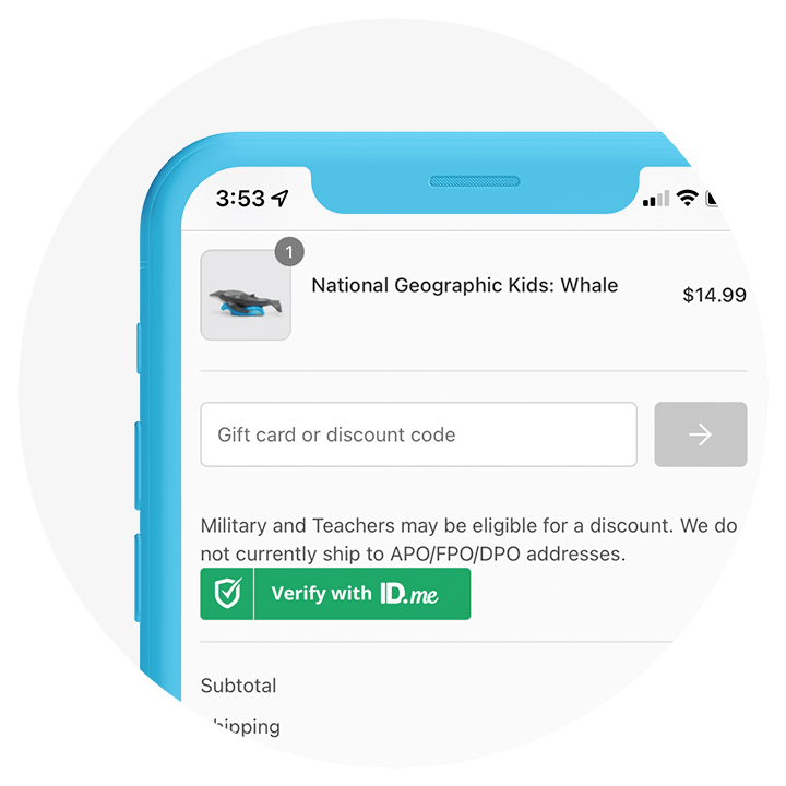 verify with id.me for teacher and military discounts