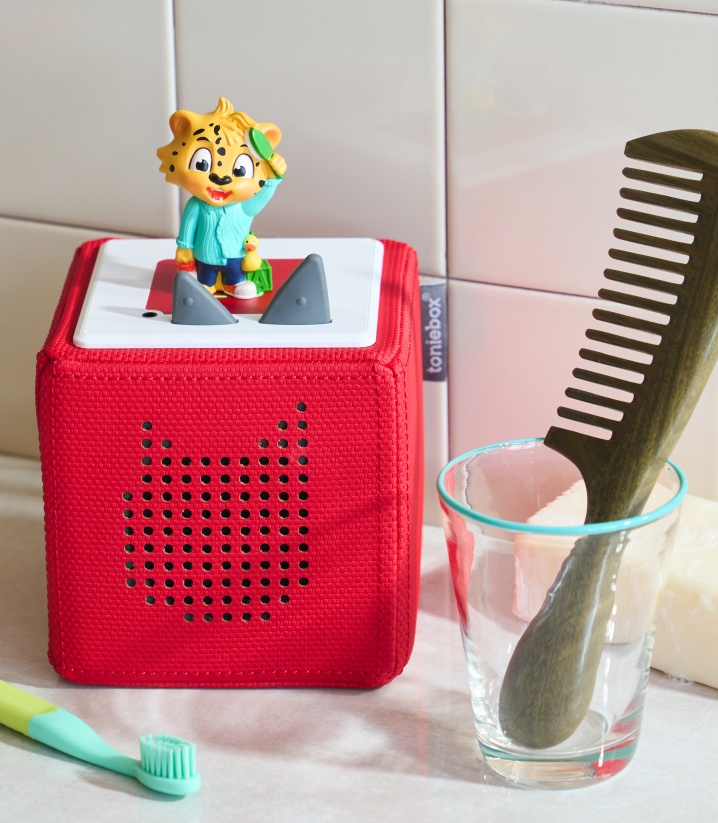 Daniel Tiger Tonie on a Toniebox ready for tooth brushing time!