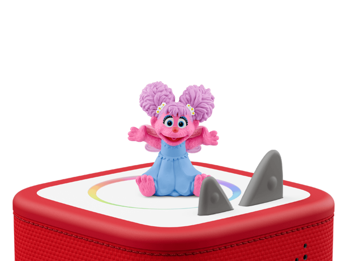 Sesame Street: Abby Cadabby Tonie on a red Toniebox 2 ready to play audio stories and songs