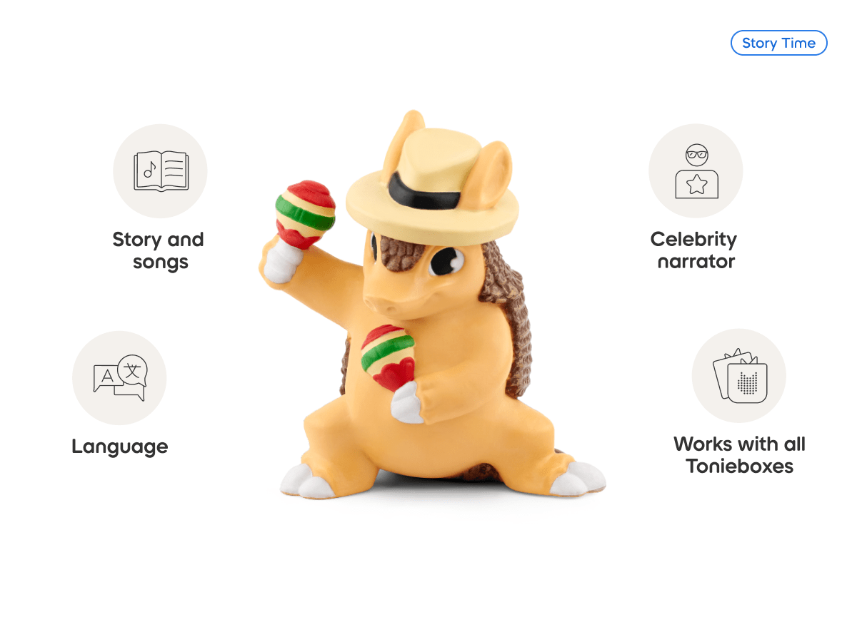 Alejandro the Armadillo Tonie audio figurine, inspiring audio journeys and imaginative play