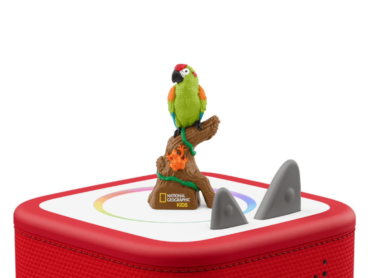 National Geographic Kids- Elephant Tonie on a red Toniebox 2 ready to play audio stories and songs