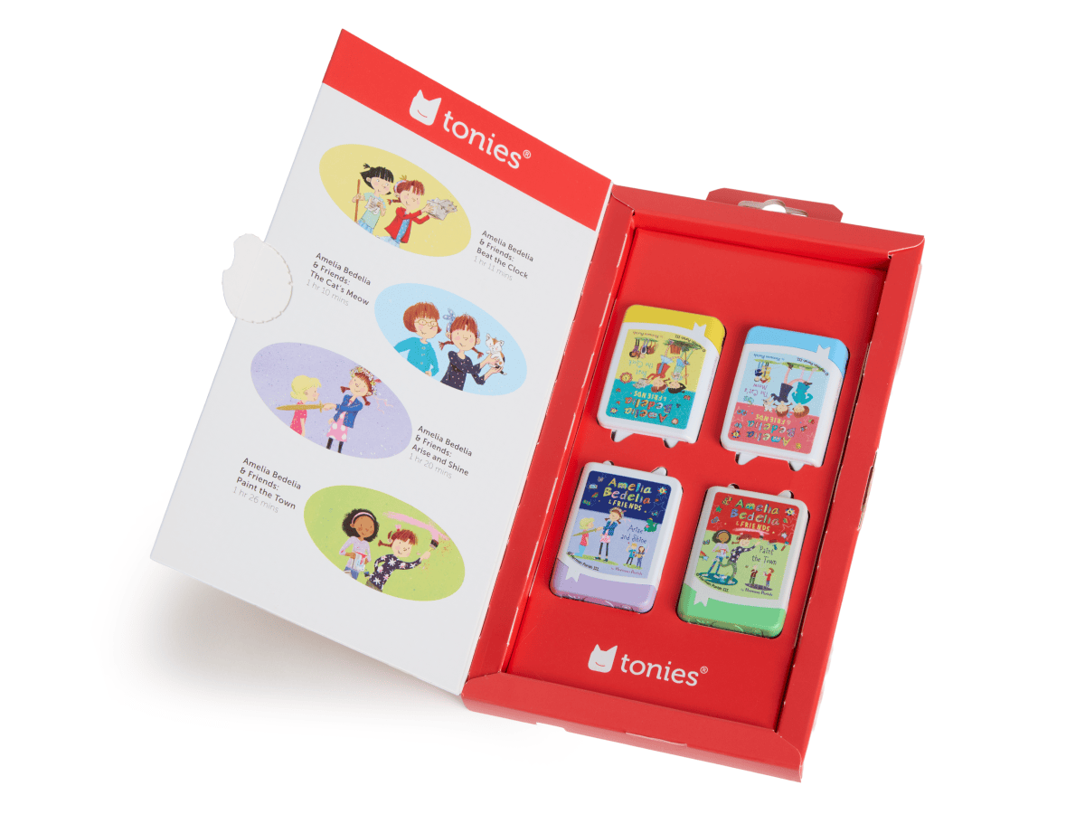 Inside view of Amelia Bedelia & Friends Audiobook Tonies - 4 Pack Packaging