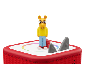 Arthur Tonie on a red Toniebox 2 ready to play audio stories and songs