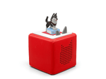 Full view of a Animal Adventures: Balto & Togo Tonie on a red Toniebox