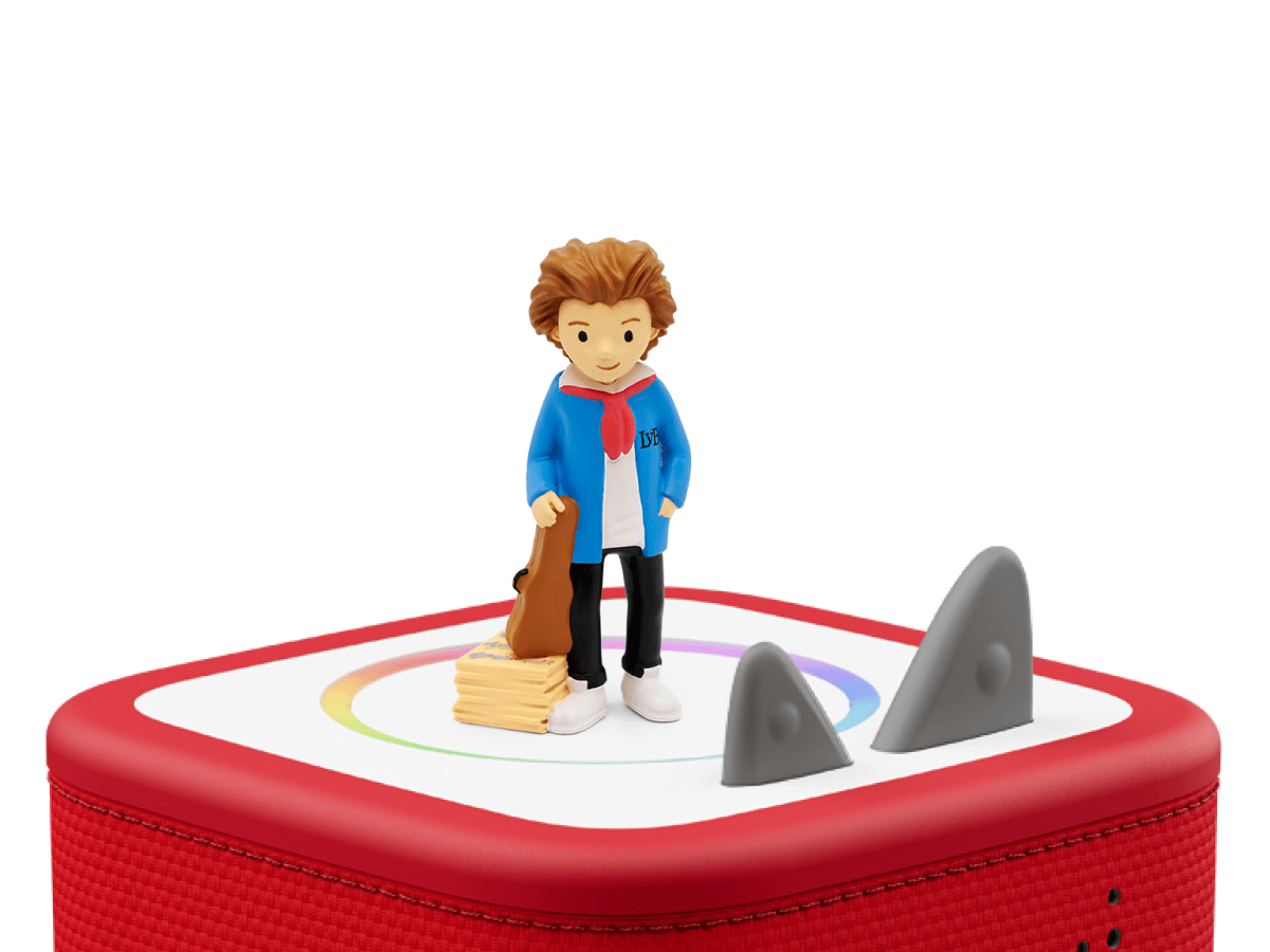 Beethoven's Wig Tonie on a red Toniebox 2 ready to play audio stories and songs