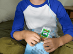 Child Playing With Big Nate Audio Figurine And Toniebox 2