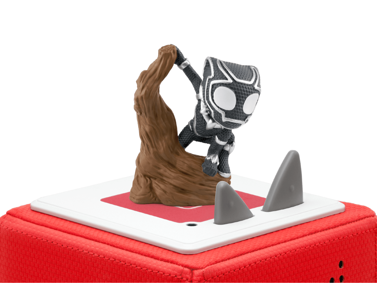 Marvel's Spidey and His Amazing Friends: Black Panther Tonie on a red Toniebox