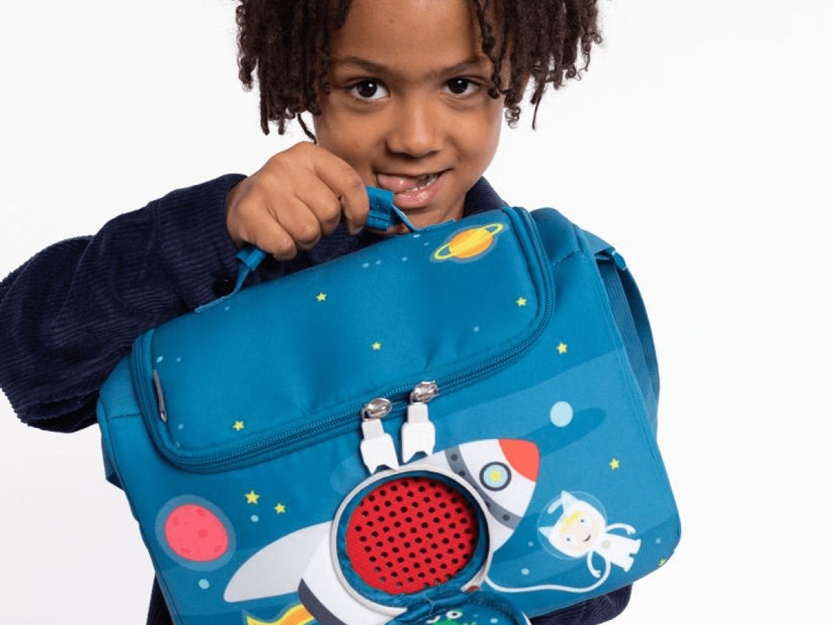 Child Playing With Listen & Play Bag - Blast Off