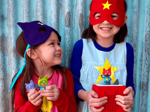 Child Playing With Blue & Red Superhero Creative-Tonie