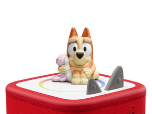 Bingo Tonie on a red Toniebox 2 ready to play audio stories and songs